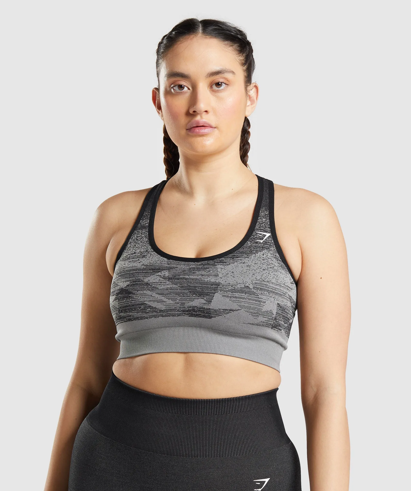Gymshark Adapt Ombre Seamless Sports Bra - Triangle | Black Print sold by Gymshark