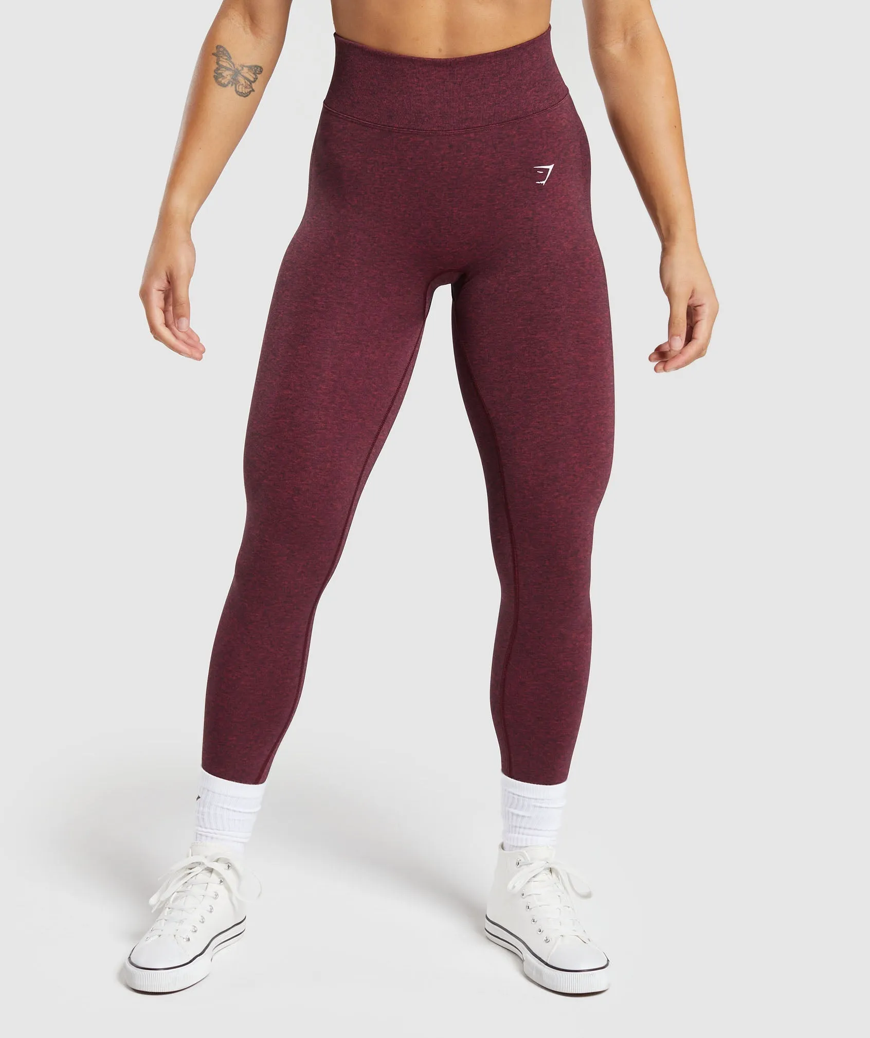 Gymshark Lift Contour Seamless Leggings - Vintage Pink/Black Marl sold by Gymshark