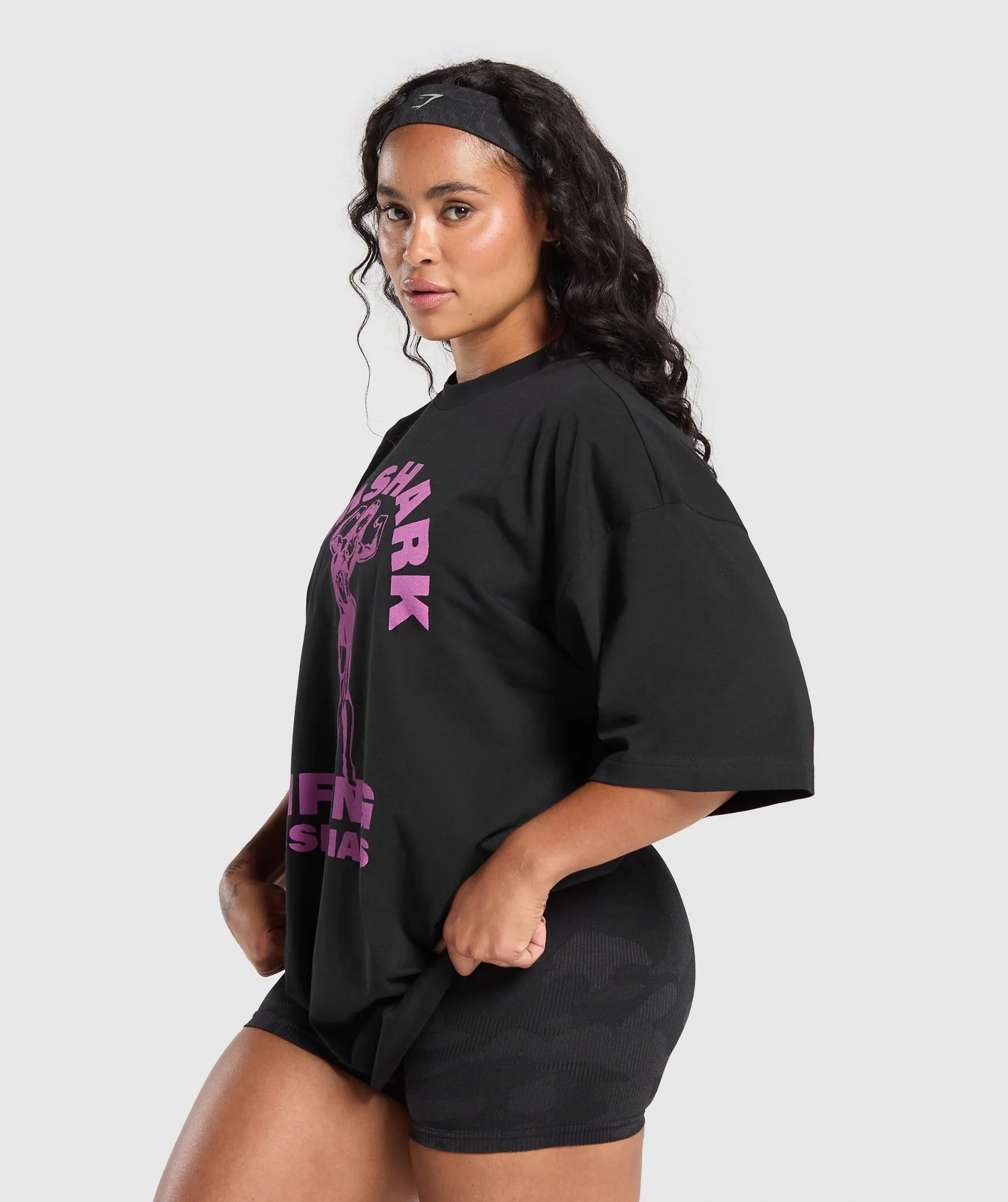 Gymshark Strong Women Oversized T-Shirt - Black sold by Gymshark product image thumbnail 3