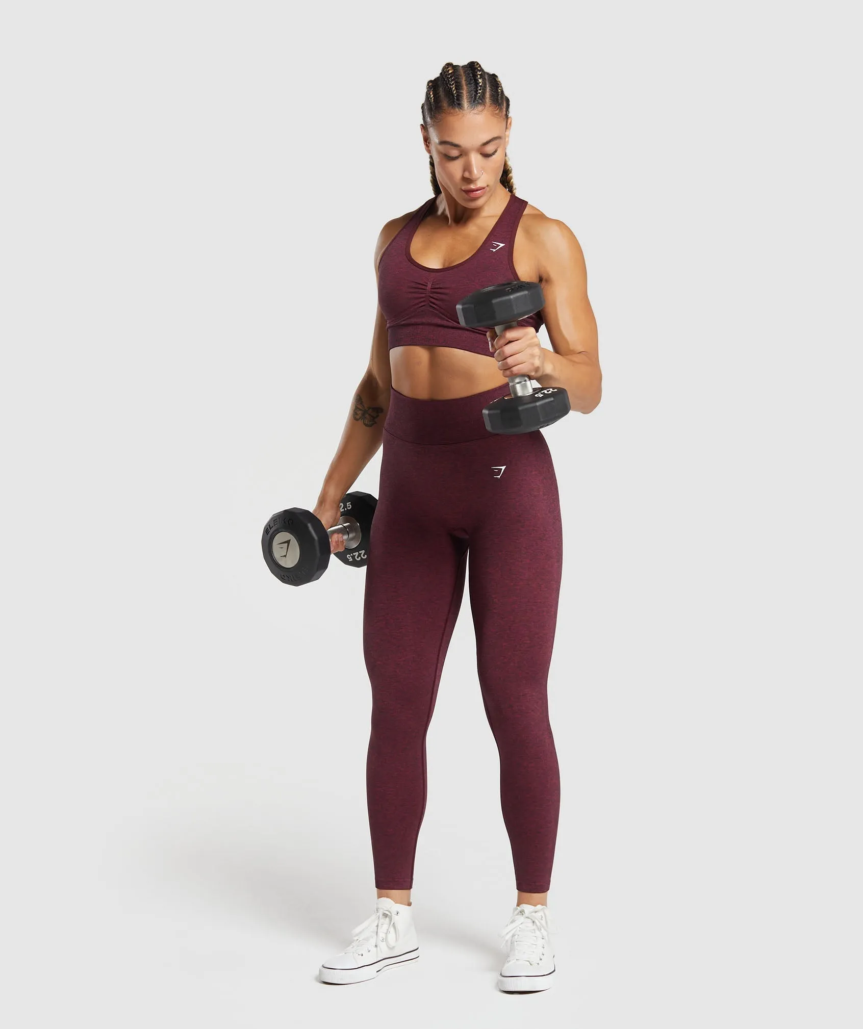 Gymshark Lift Contour Seamless Leggings - Vintage Pink/Black Marl sold by Gymshark product image thumbnail 4