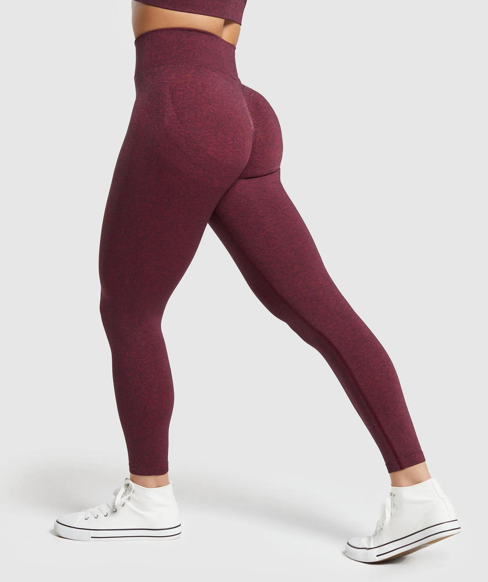 Gymshark Lift Contour Seamless Leggings - Vintage Pink/Black Marl sold by Gymshark product image thumbnail 3
