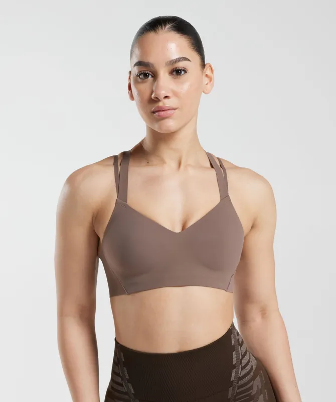 Gymshark Apex Limit Sports Bra - Truffle Brown sold by Gymshark