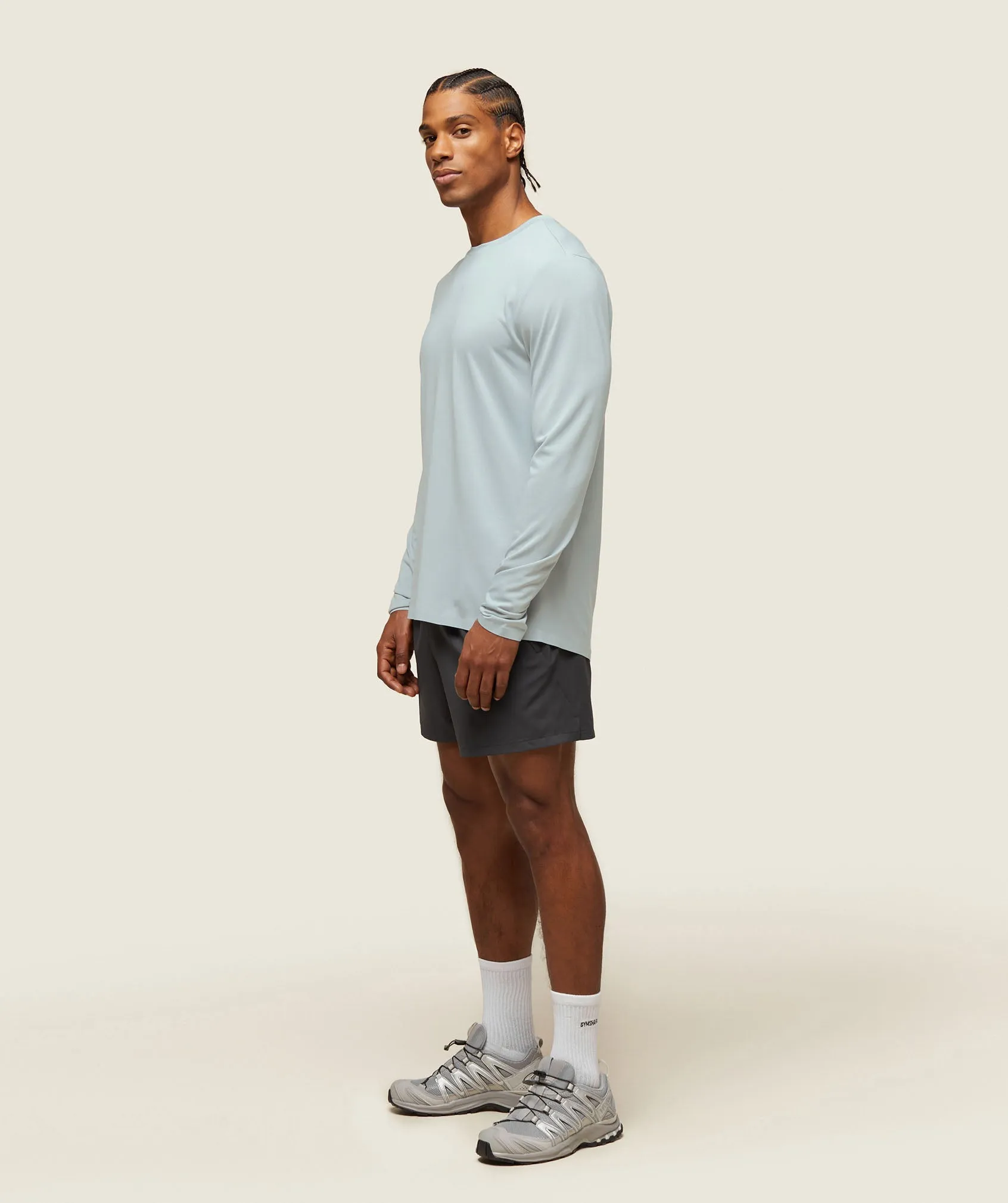 Gymshark everywear Tech Long Sleeve Tee - Ice Grey sold by Gymshark product image thumbnail 2