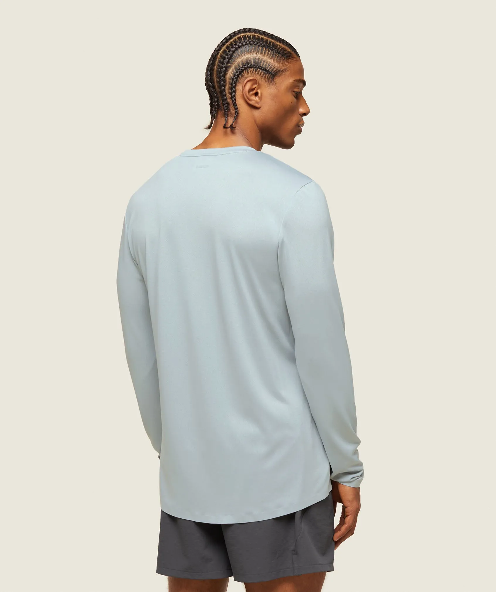 Gymshark everywear Tech Long Sleeve Tee - Ice Grey sold by Gymshark product image thumbnail 3
