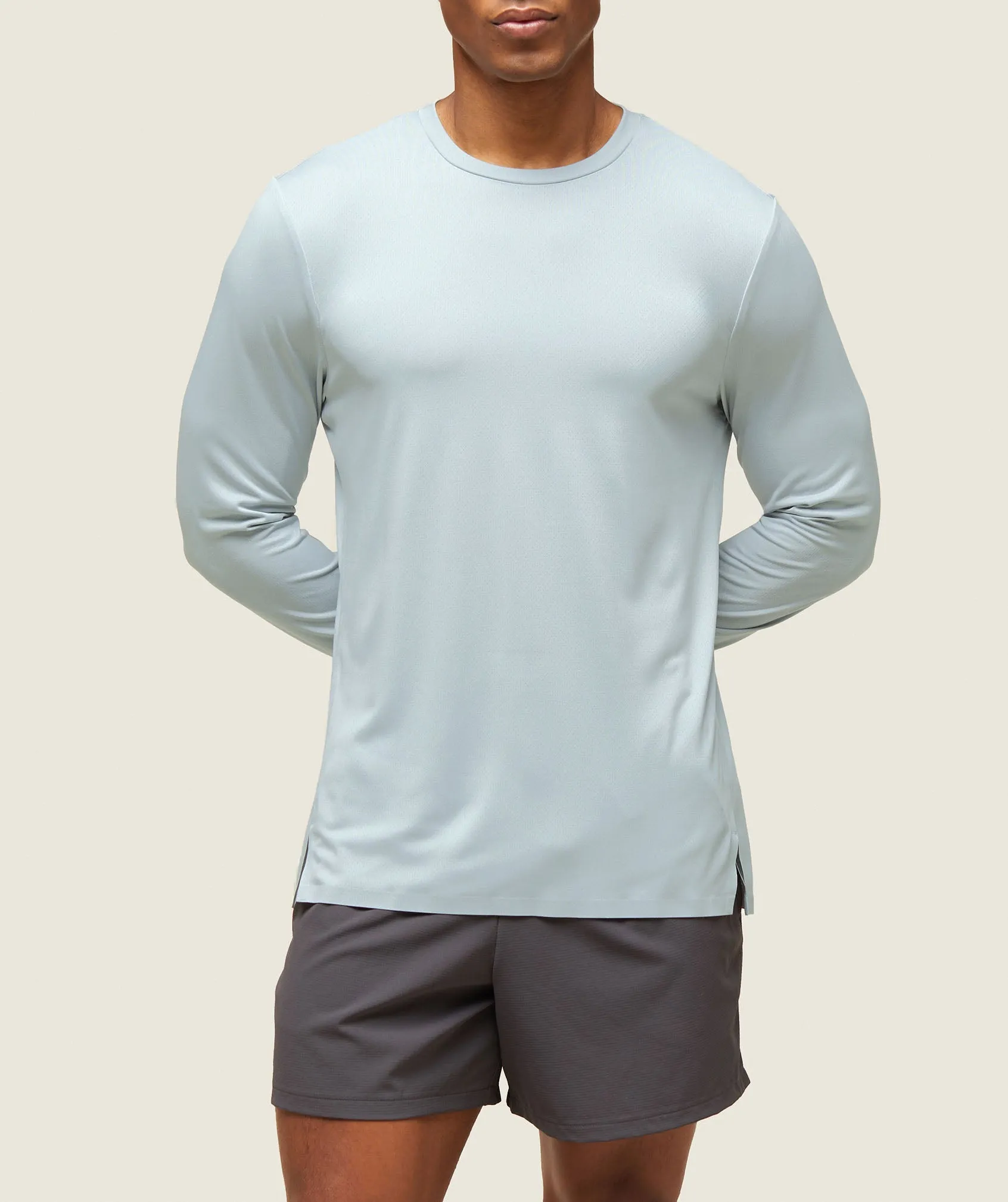 Gymshark everywear Tech Long Sleeve Tee - Ice Grey sold by Gymshark product image thumbnail 4