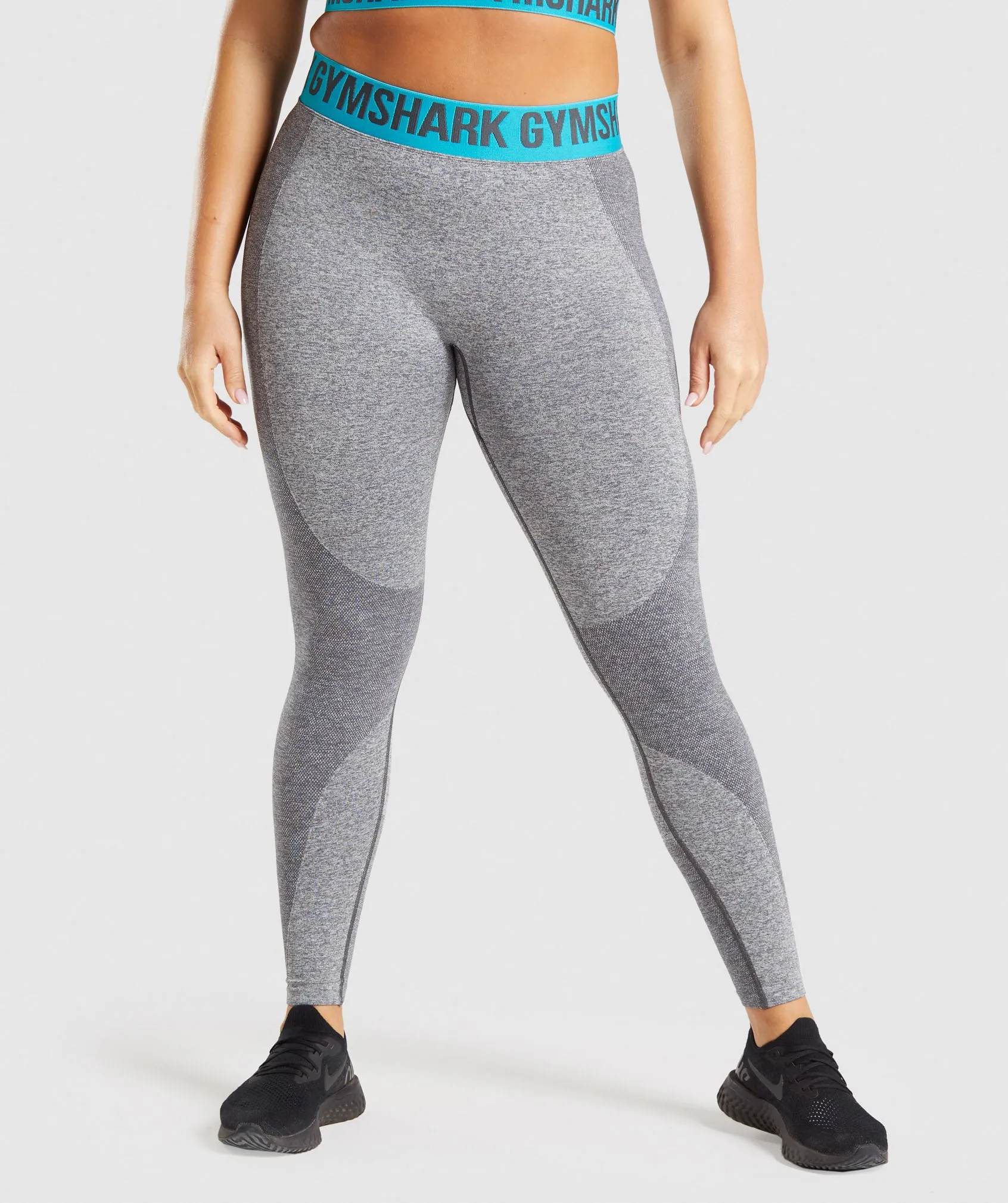 Gymshark Flex Leggings - Charcoal Marl/Teal sold by Gymshark