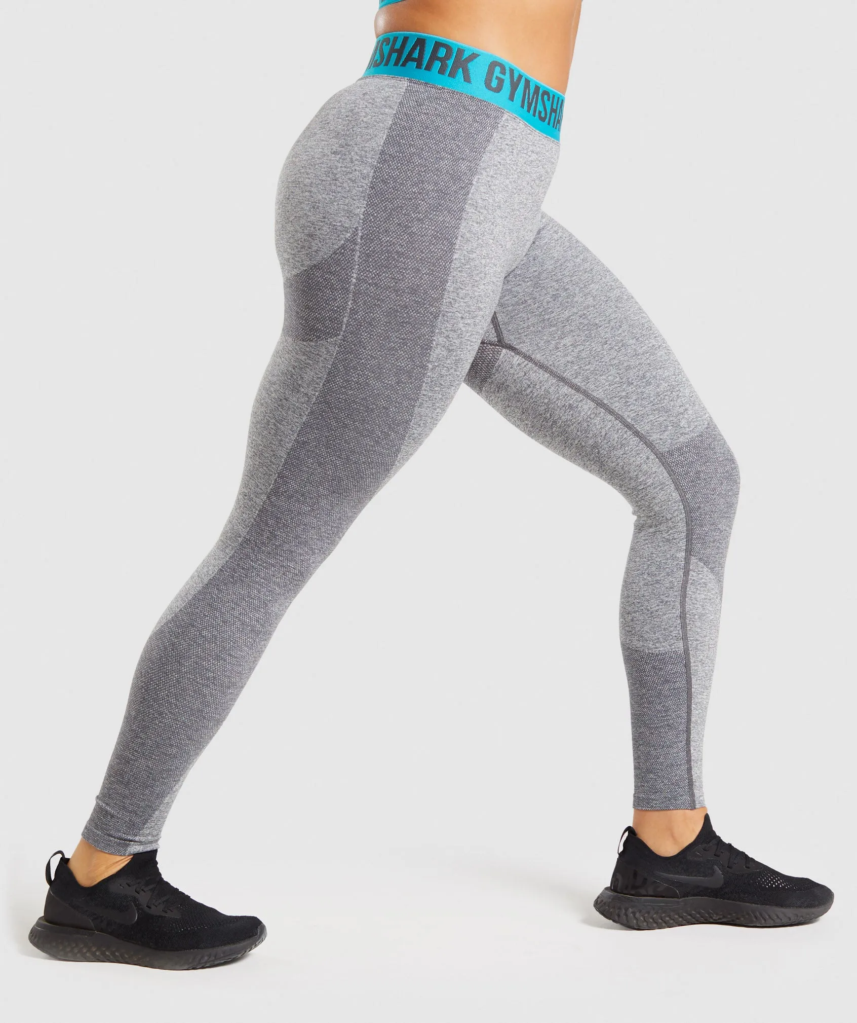 Gymshark Flex Leggings - Charcoal Marl/Teal sold by Gymshark product image thumbnail 3