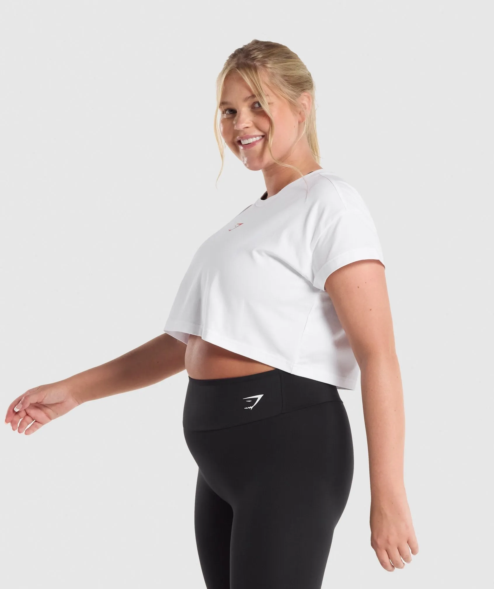 Gymshark Training Alone Graphic Crop T-Shirt - White sold by Gymshark product image thumbnail 3