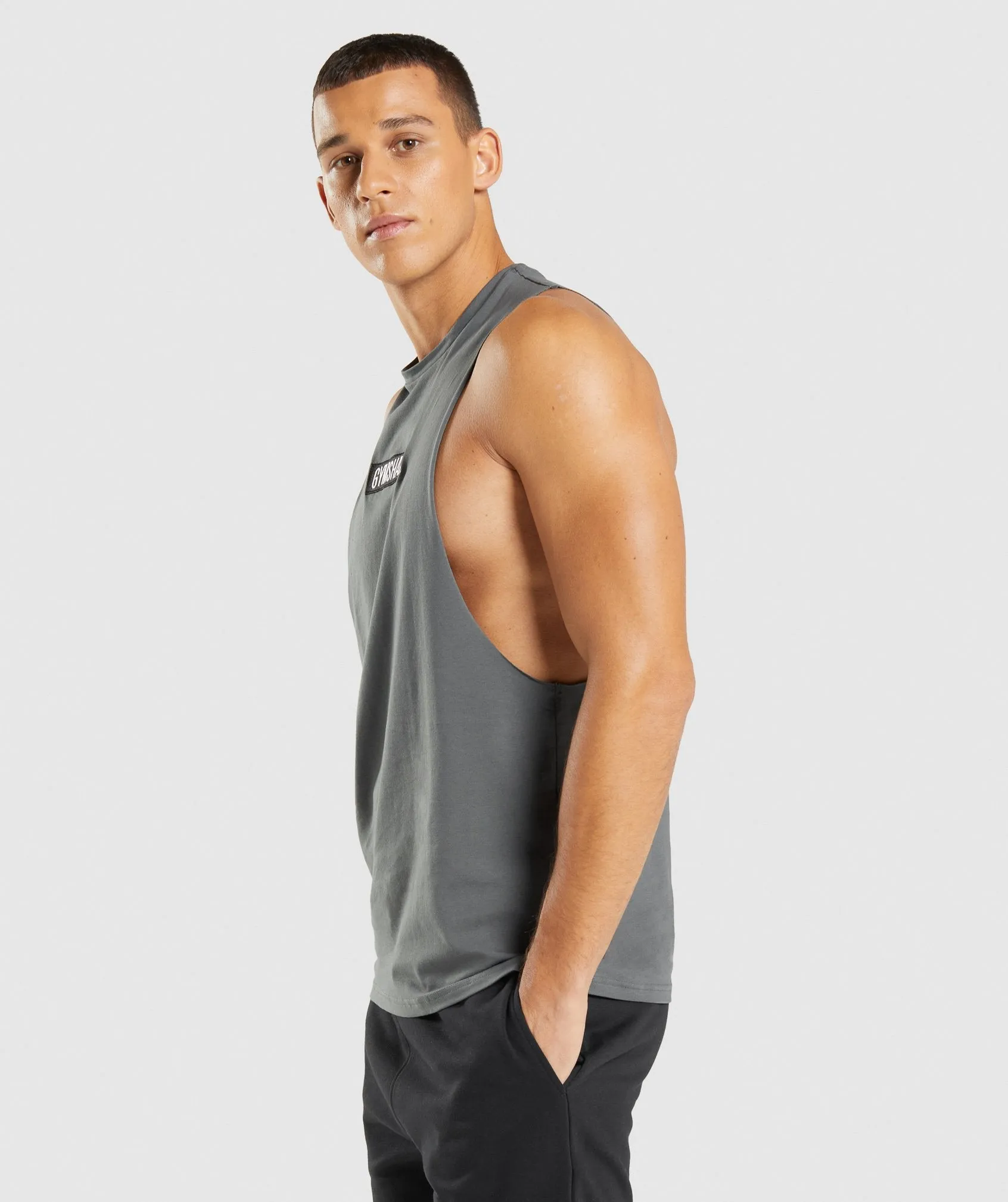 Gymshark Central Drop Arm Tank - Charcoal sold by Gymshark product image thumbnail 3
