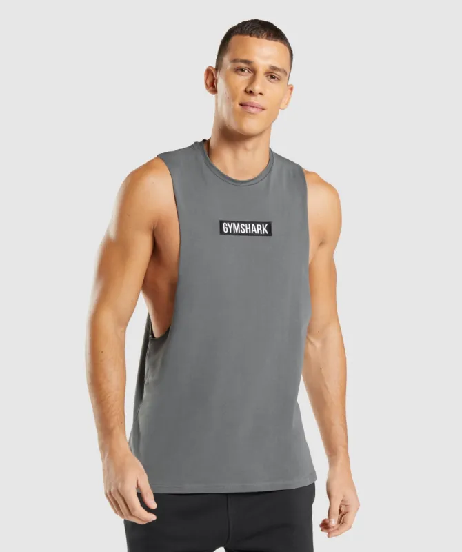 Gymshark Central Drop Arm Tank - Charcoal sold by Gymshark