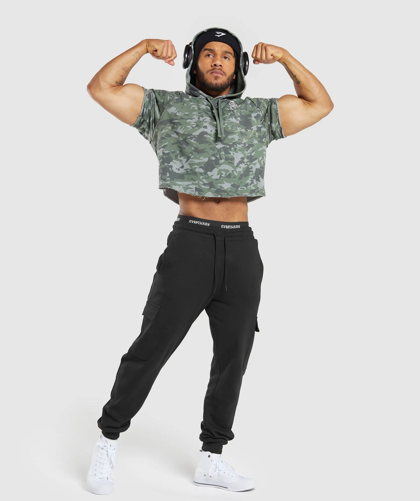 Gymshark Legacy Short Sleeve Crop Hoodie - Unit Green sold by Gymshark product image thumbnail 4