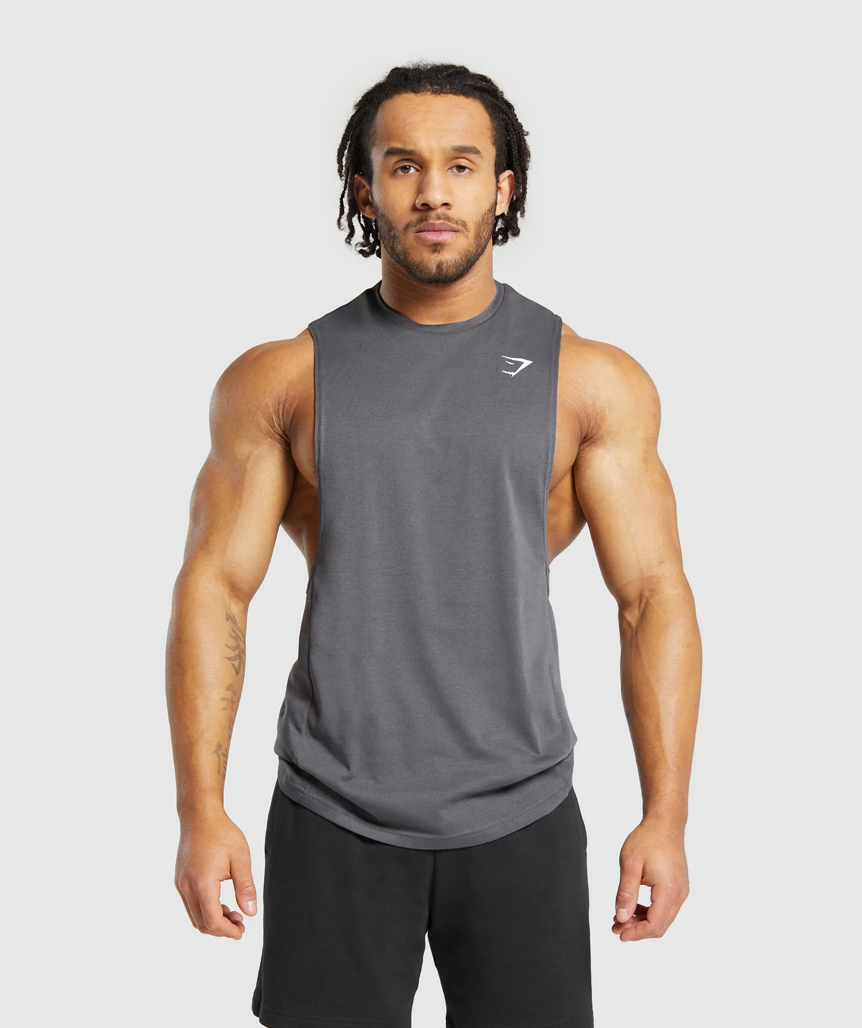 Gymshark React Drop Arm Tank - Dark Grey sold by Gymshark