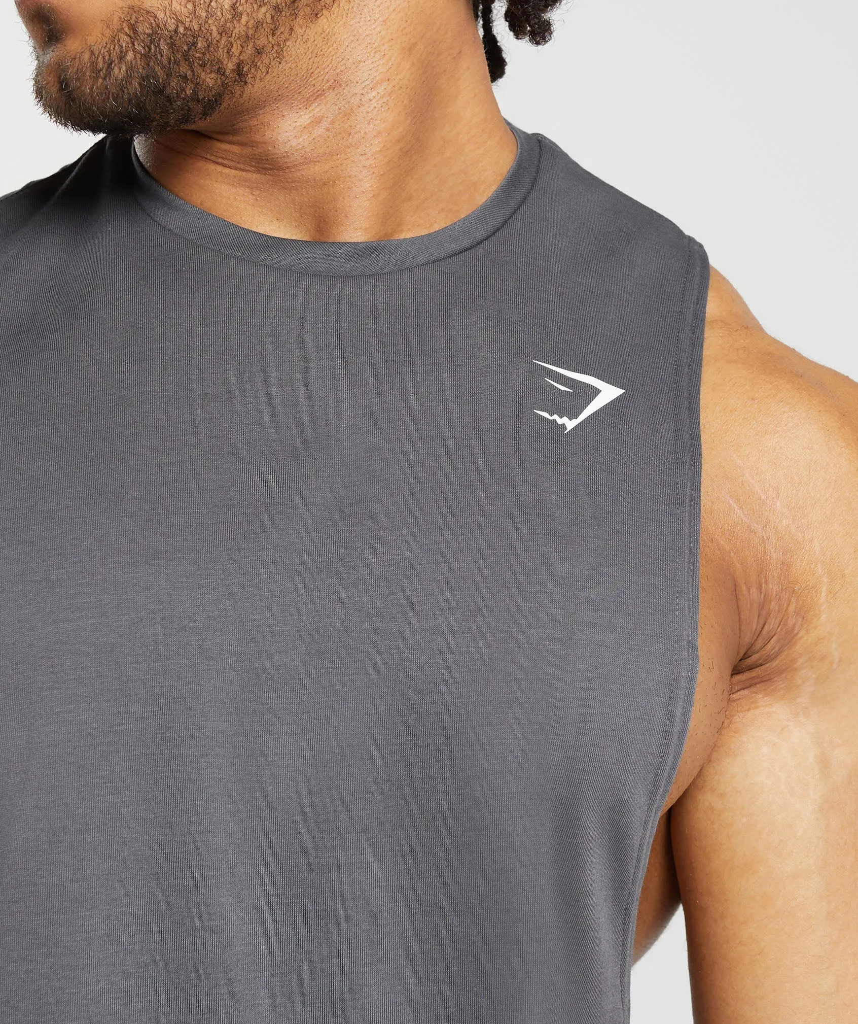 Gymshark React Drop Arm Tank - Dark Grey sold by Gymshark product image thumbnail 5