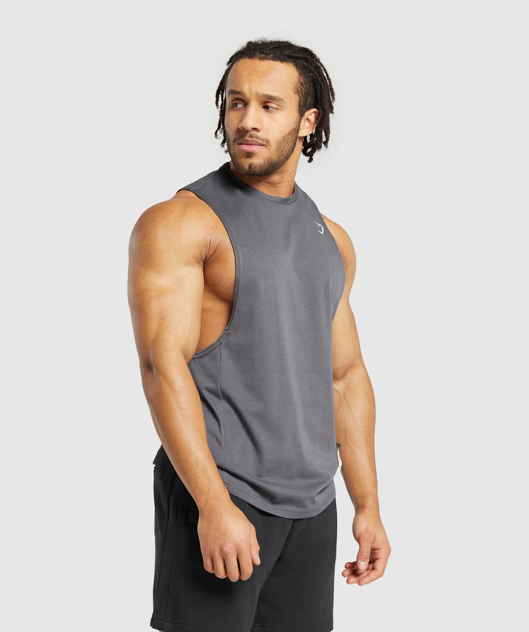 Gymshark React Drop Arm Tank - Dark Grey sold by Gymshark product image thumbnail 3