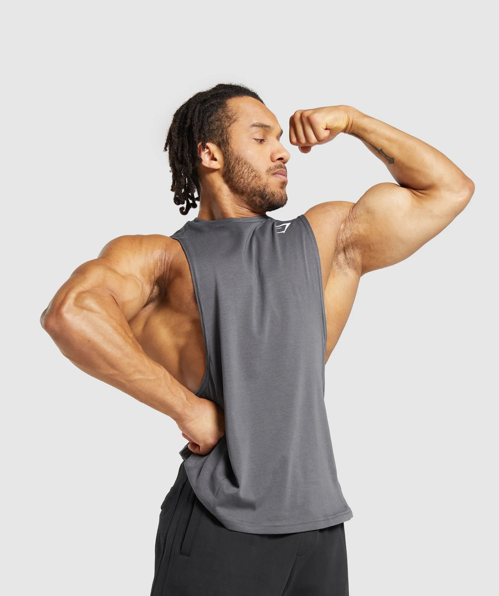 Gymshark React Drop Arm Tank - Dark Grey sold by Gymshark product image thumbnail 4