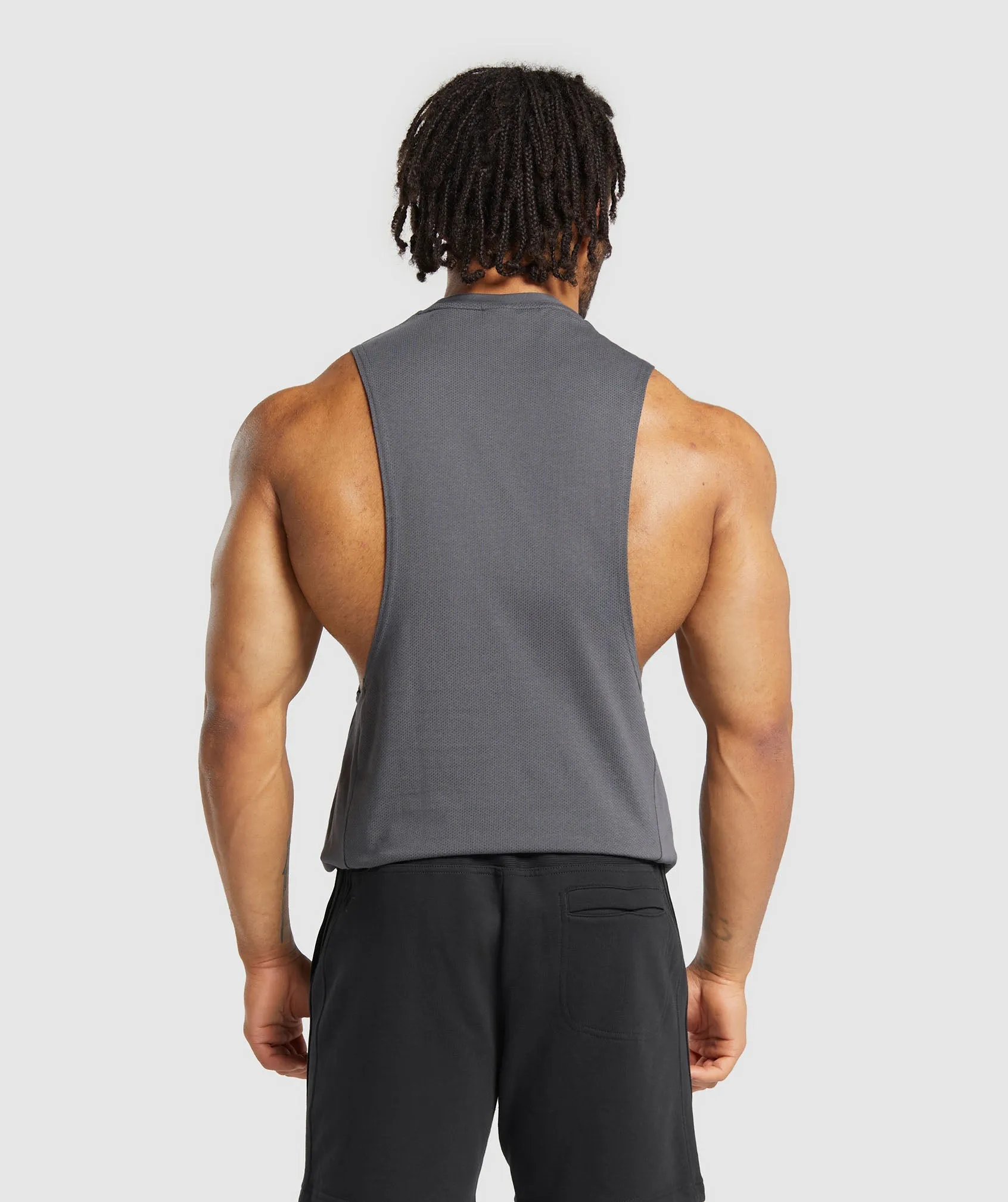 Gymshark React Drop Arm Tank - Dark Grey sold by Gymshark product image thumbnail 2