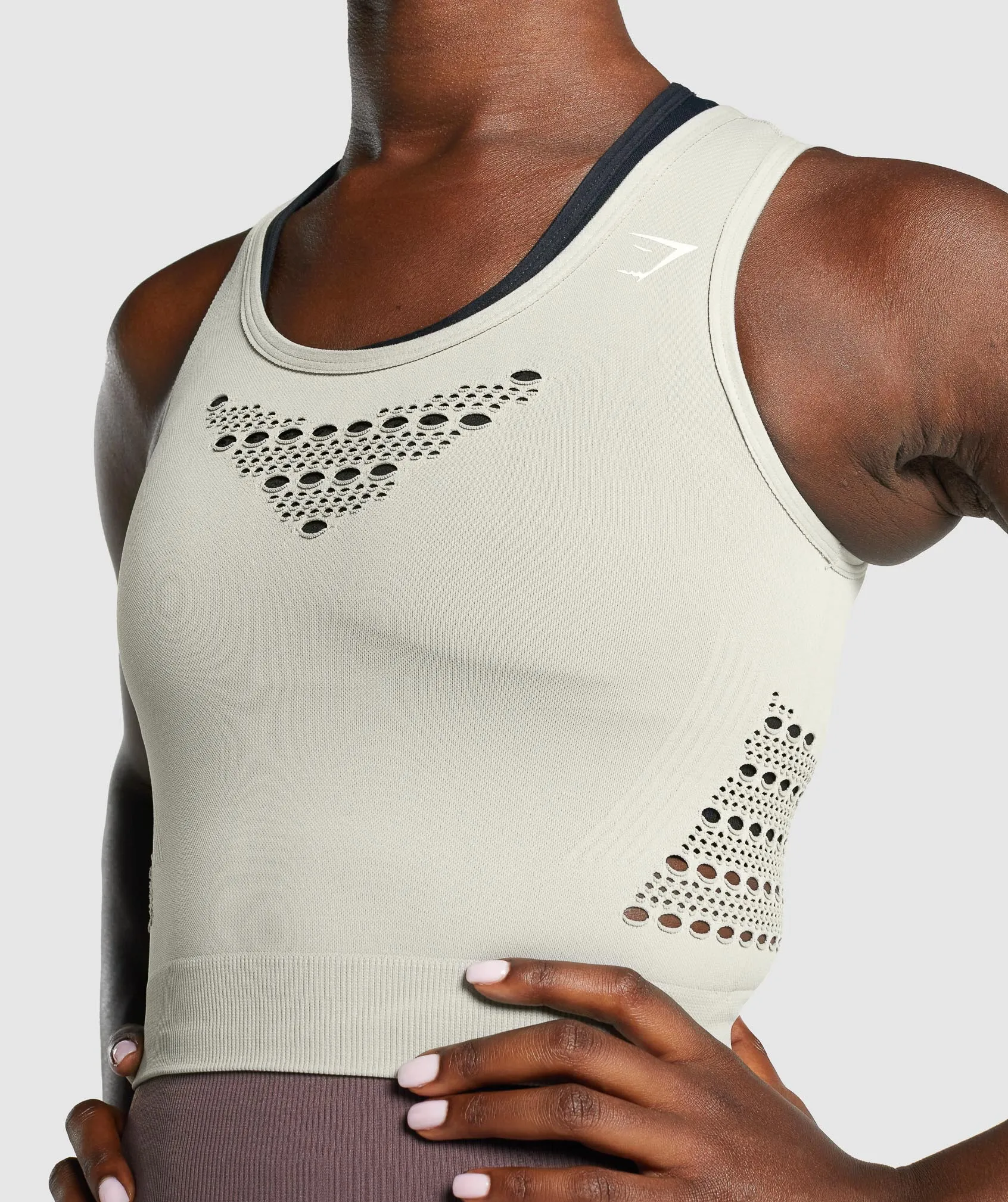 Gymshark Energy Seamless Crop Top - Light Grey sold by Gymshark product image thumbnail 5