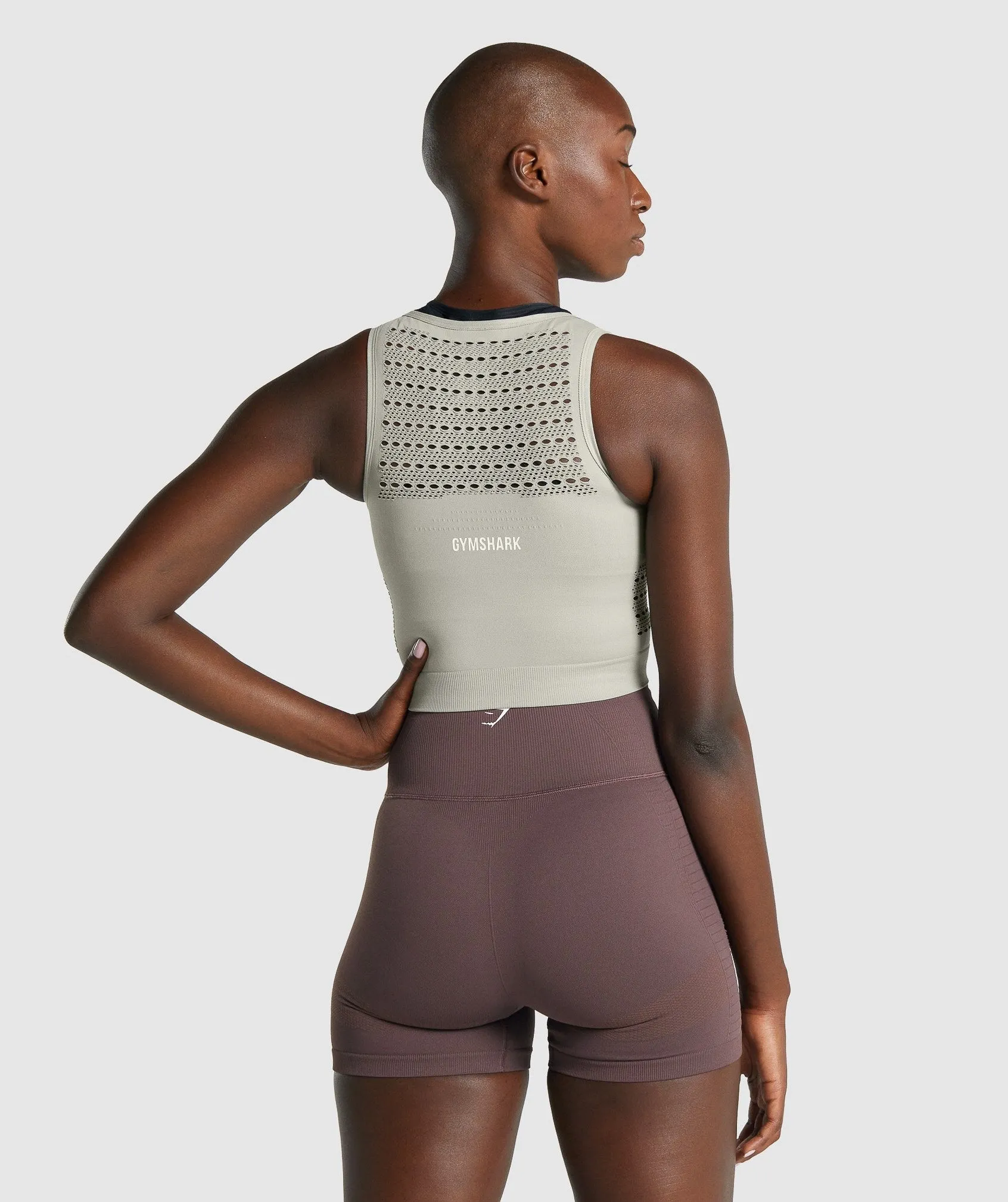Gymshark Energy Seamless Crop Top - Light Grey sold by Gymshark product image thumbnail 2