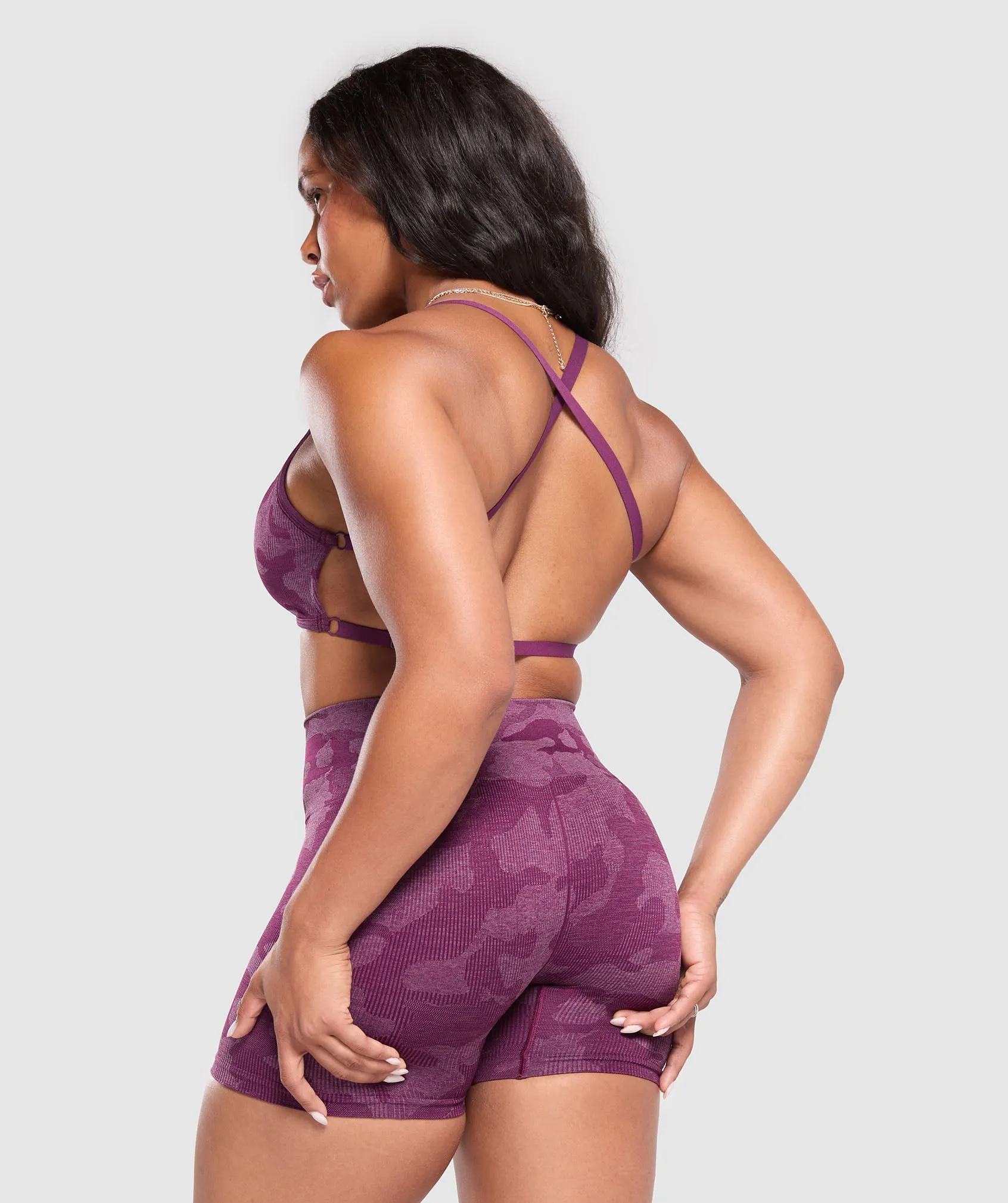 Gymshark Adapt Camo Seamless Shorts- Magenta Purple/ Soft Purple sold by Gymshark product image thumbnail 5