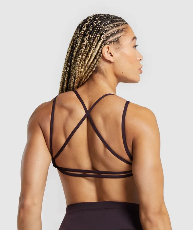 Gymshark Back Gain Sports Bra - Plum Brown sold by Gymshark