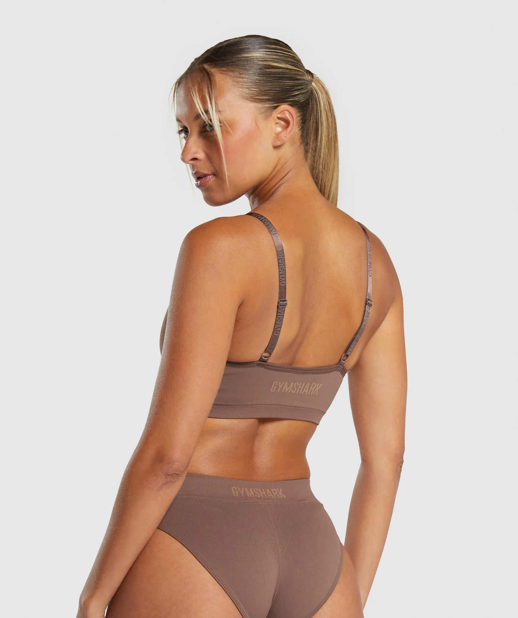 Gymshark Seamless V Neck Bralette - Soft Brown sold by Gymshark product image thumbnail 2