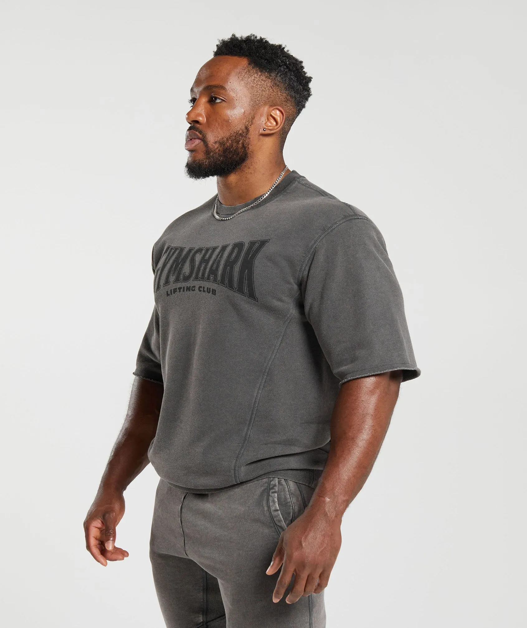 Gymshark Heritage Washed Short Sleeve Crew - Onyx Grey sold by Gymshark product image thumbnail 4