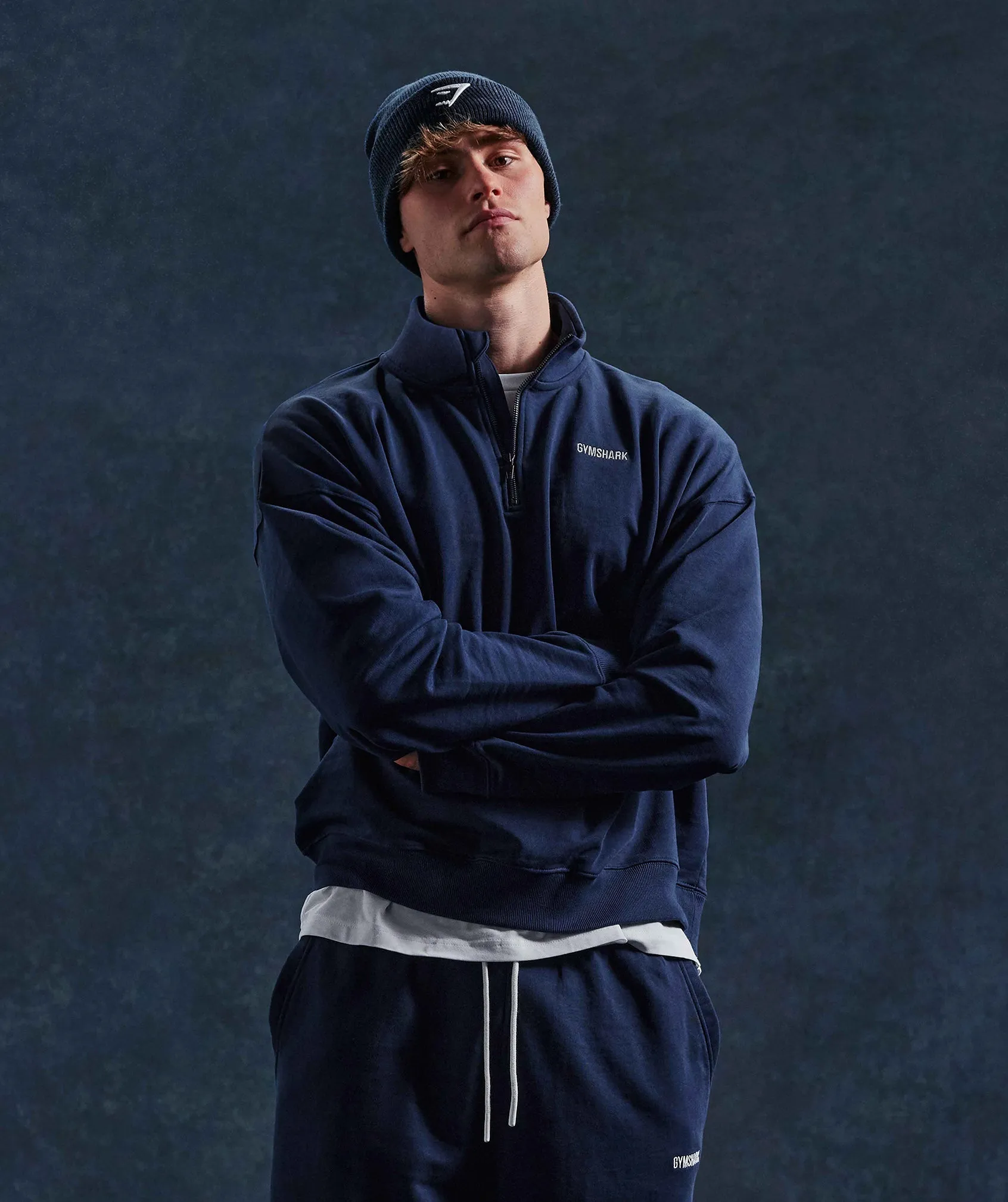 Gymshark Rest Day Sweats 1/4 Zip - Navy sold by Gymshark