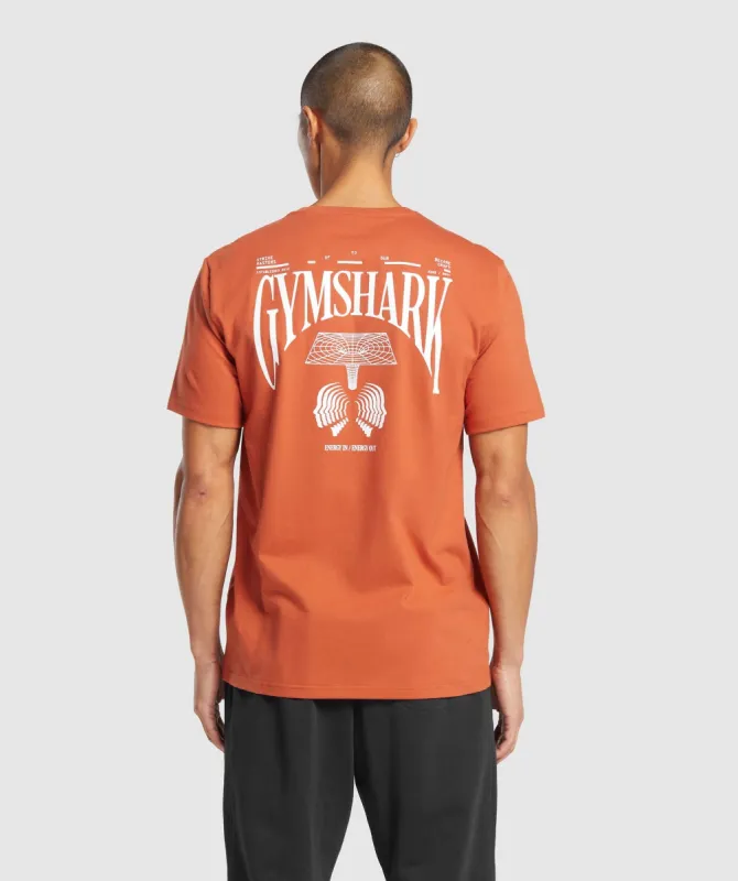 Gymshark Hybrid Wellness T-Shirt - Rust Orange sold by Gymshark