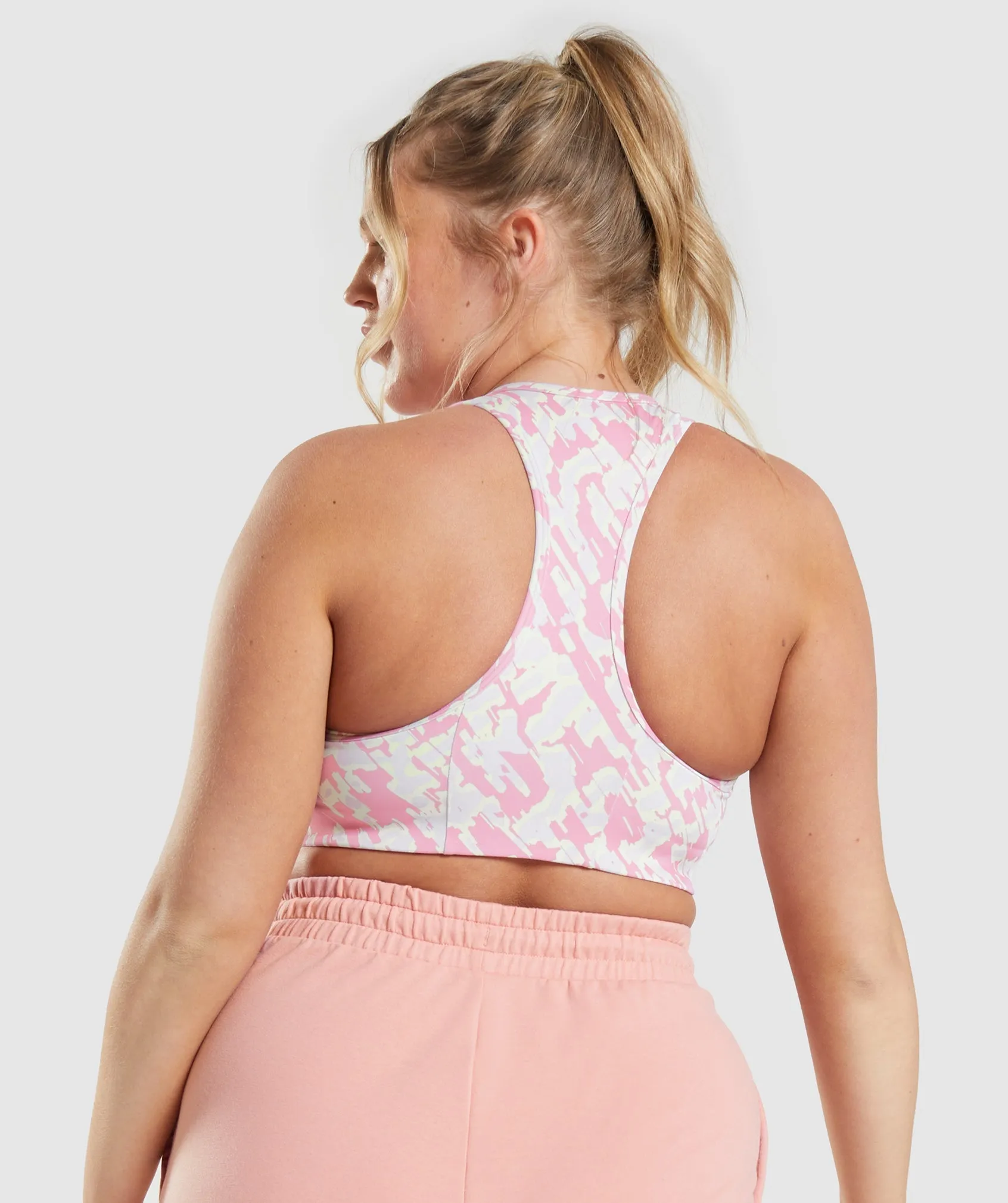 Gymshark Essential Racer Back Sports Bra - Pink Print sold by Gymshark product image thumbnail 3