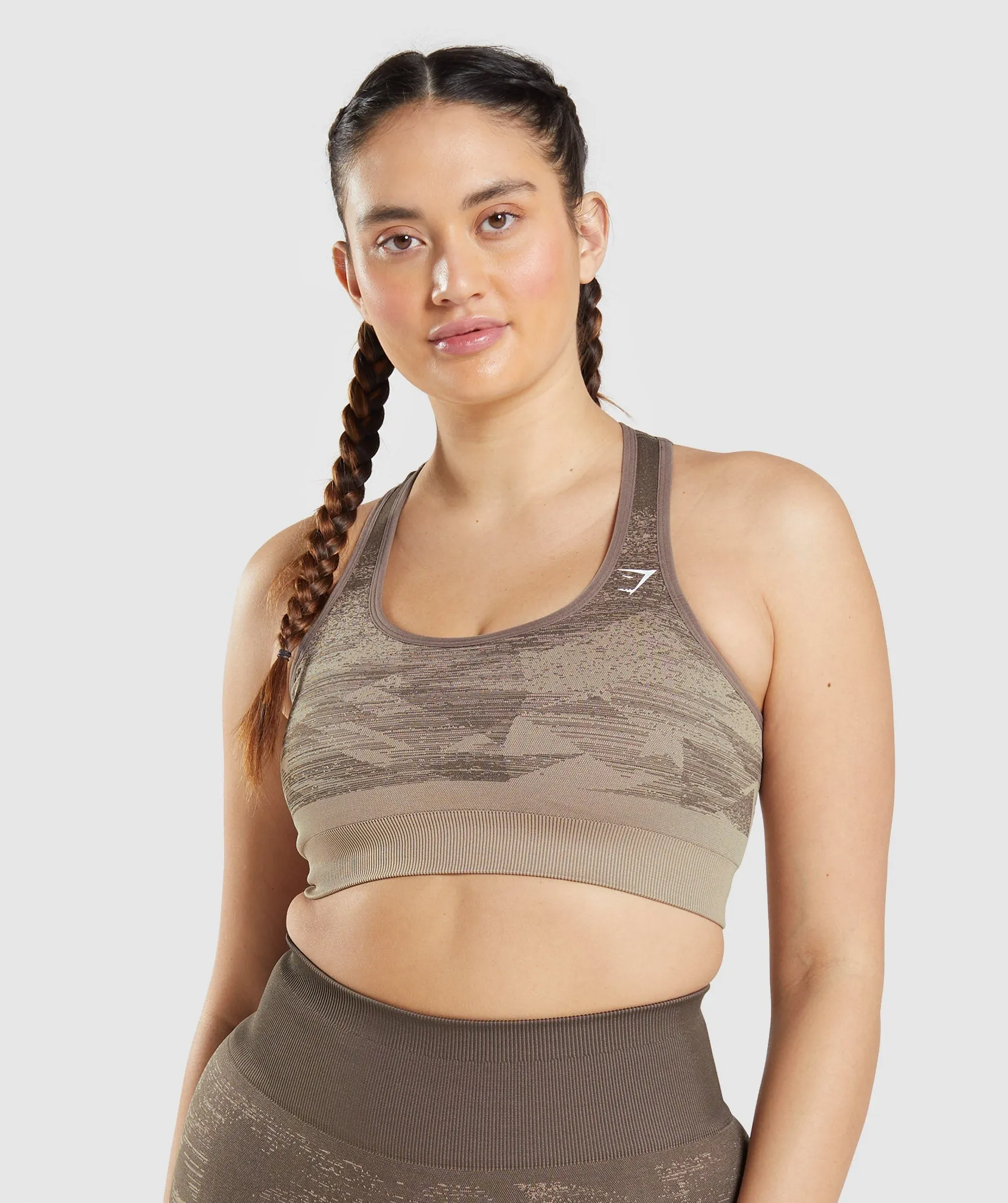 Gymshark Adapt Ombre Seamless Sports Bra - Triangle | Penny Brown Print sold by Gymshark