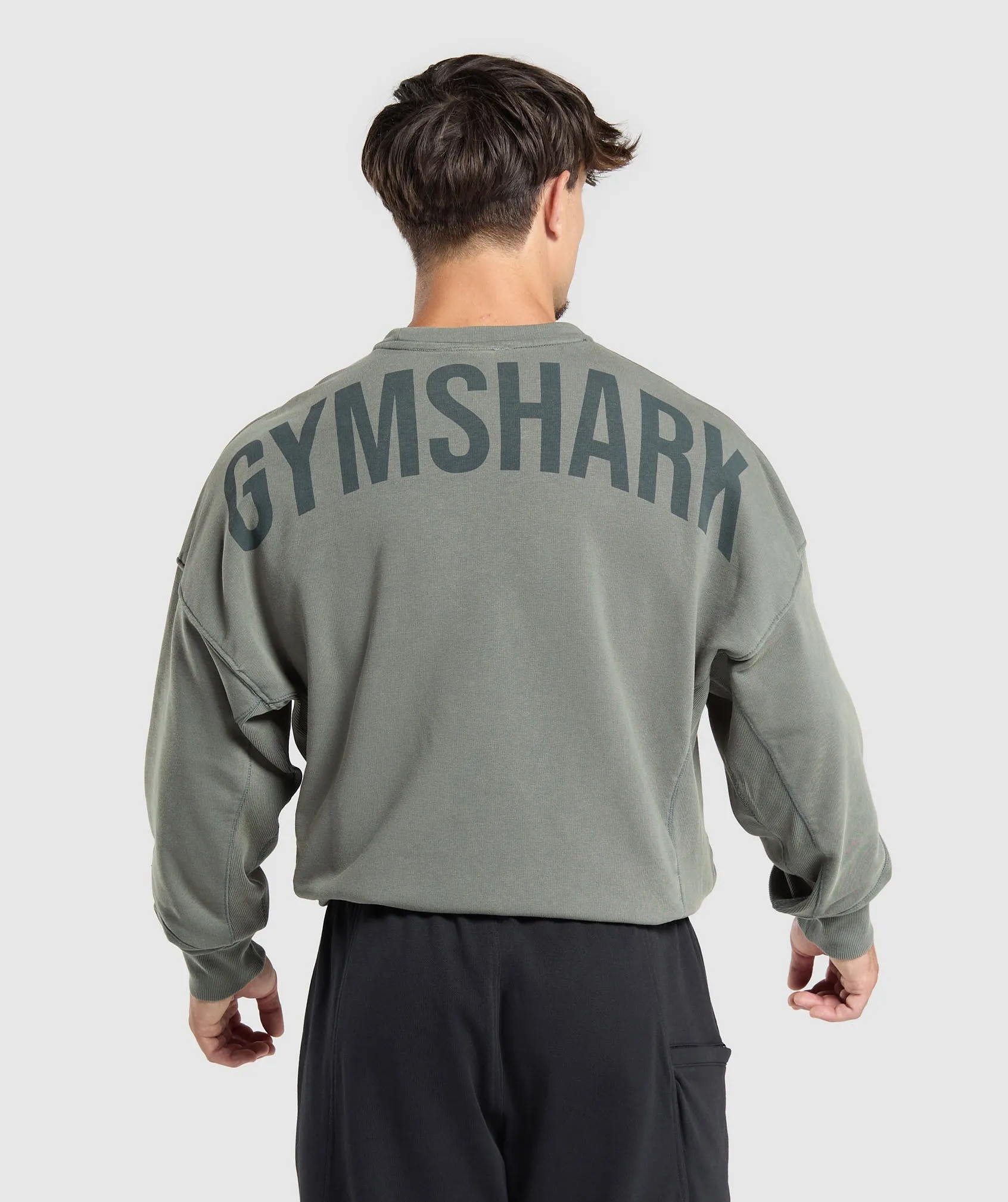 Gymshark Power Washed Crew - Slate Teal sold by Gymshark