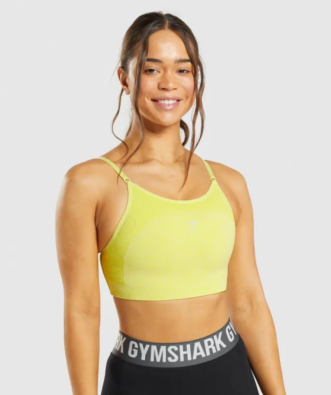 Gymshark Flex Strappy Sports Bra - Glitch Yellow Marl sold by Gymshark