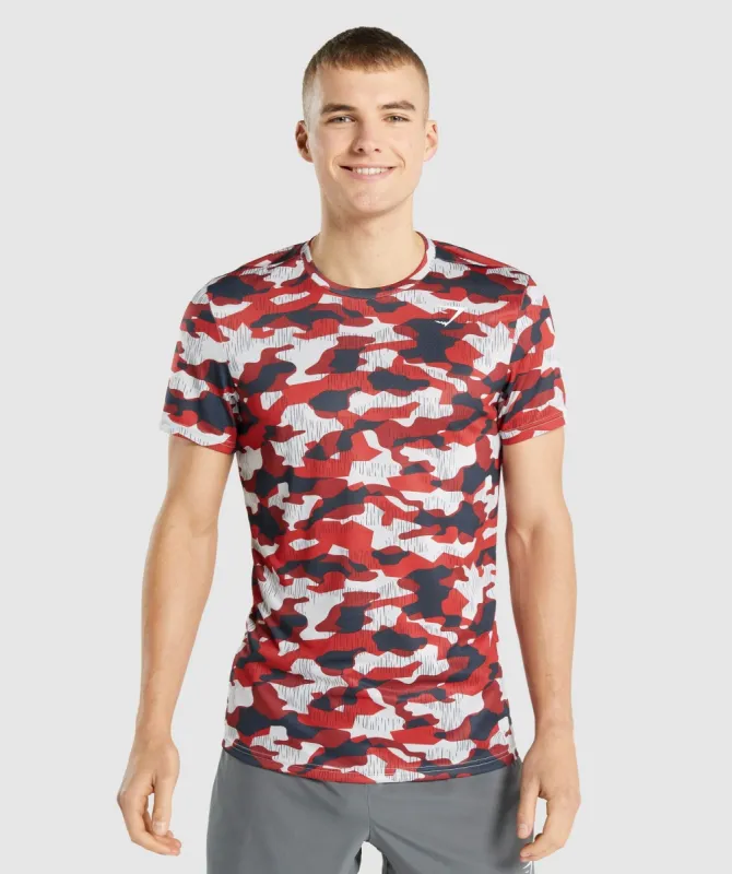 Gymshark Arrival T-Shirt - Red Print sold by Gymshark