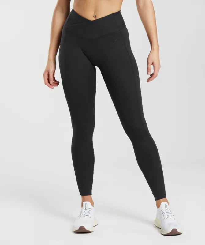 Gymshark Crossover Leggings - Black sold by Gymshark