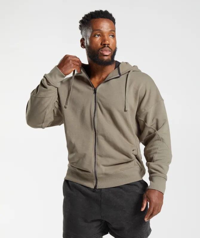 Gymshark Power Zip Hoodie - Earthy Brown sold by Gymshark