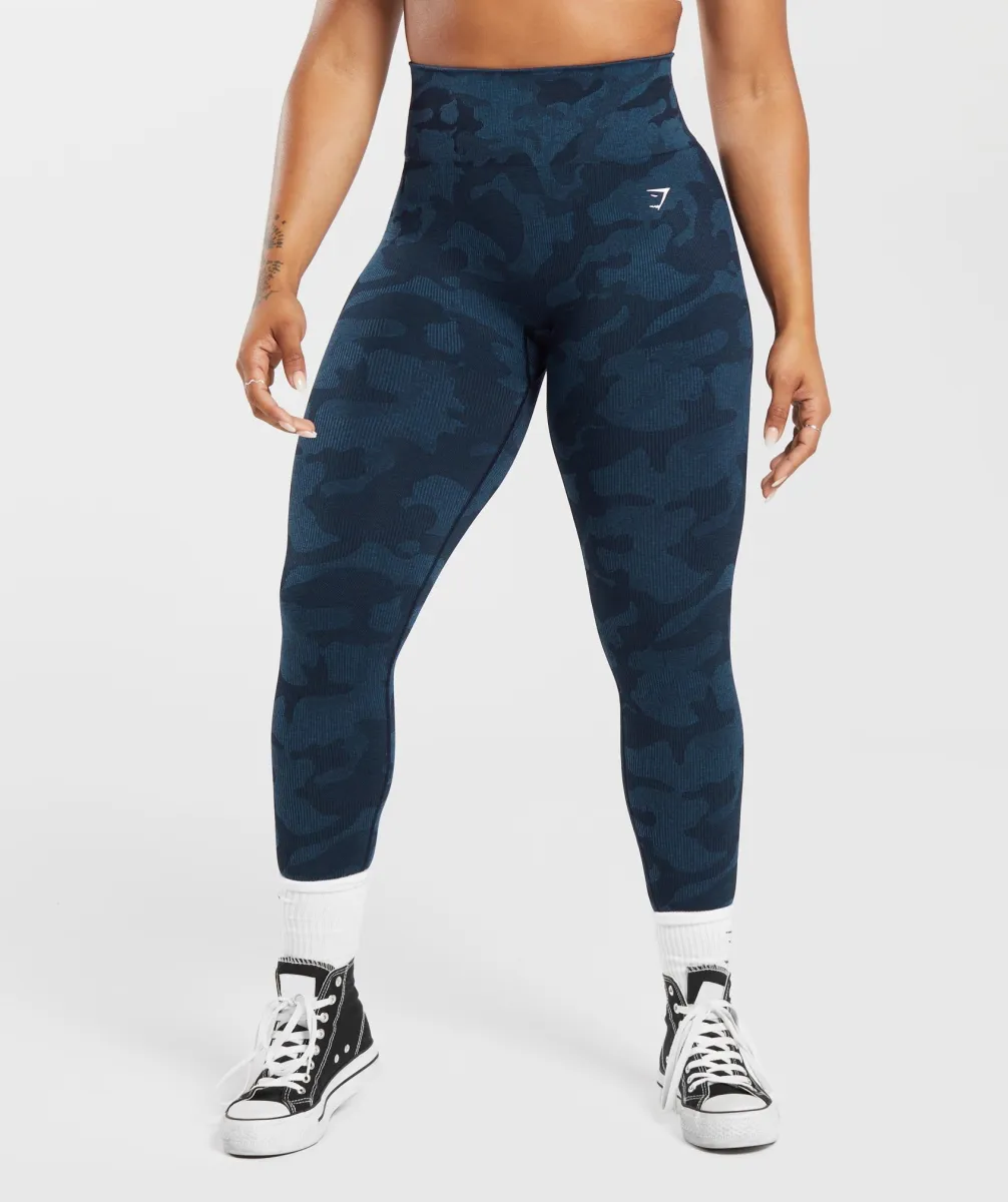Adapt Camo Seamless Ribbed Leggings sold by Gymshark