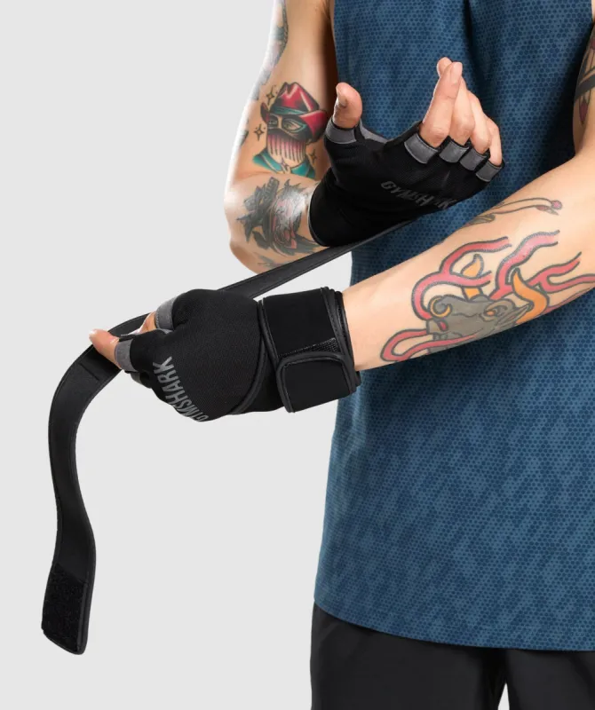 Gymshark Wrap Lifting Gloves - Black | Parallel