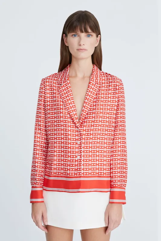 Savanna Logo Twill Blouse sold by H by Halston