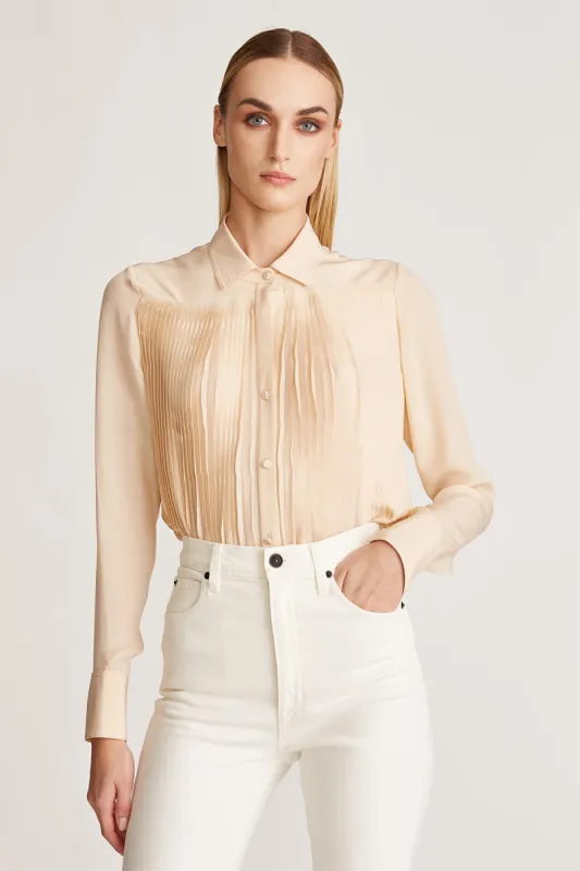 Jules Pleated Shirt sold by H by Halston