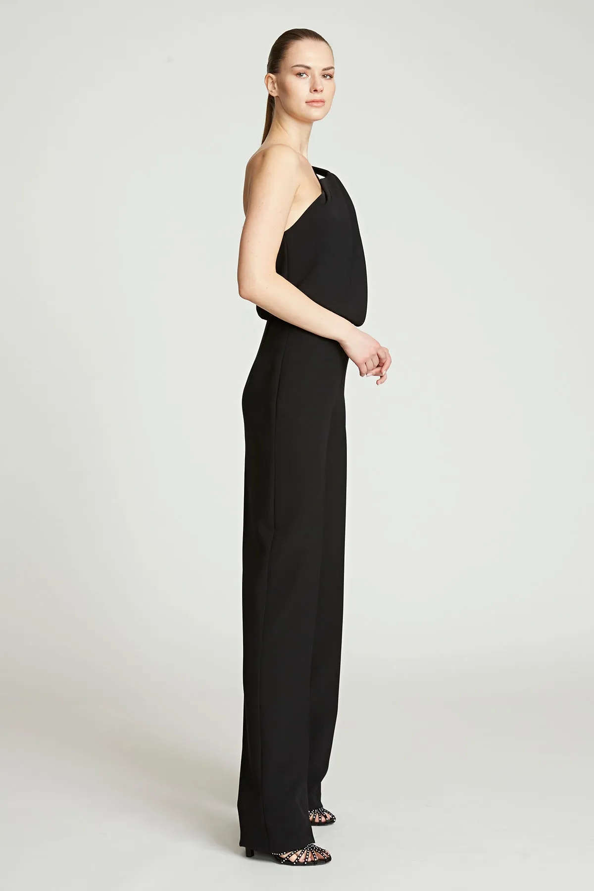 Tess Jumpsuit In Stretch Crepe sold by H by Halston product image thumbnail 3