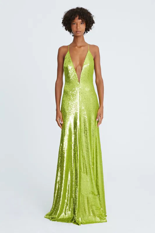 Kiara Sequin V-Neck Gown sold by H by Halston