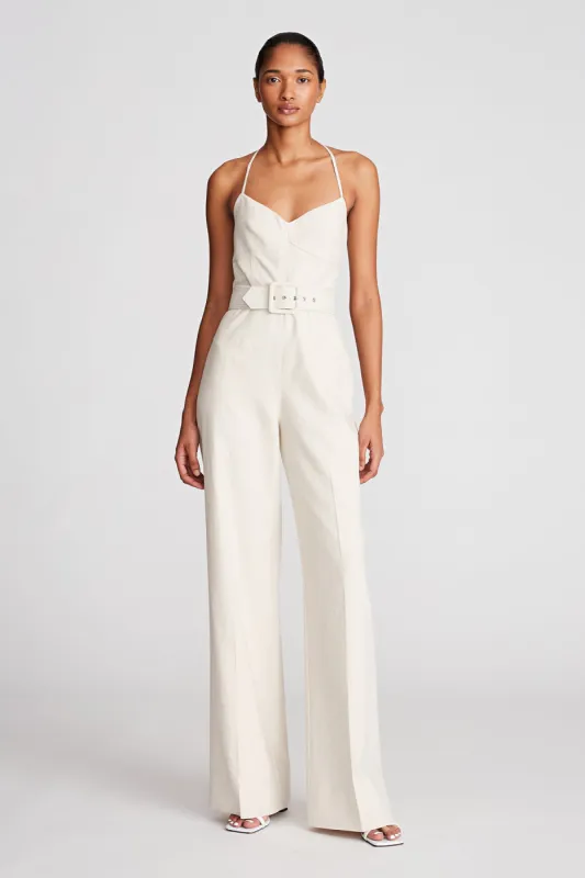 Jami Jumpsuit In Linen Suiting sold by H by Halston