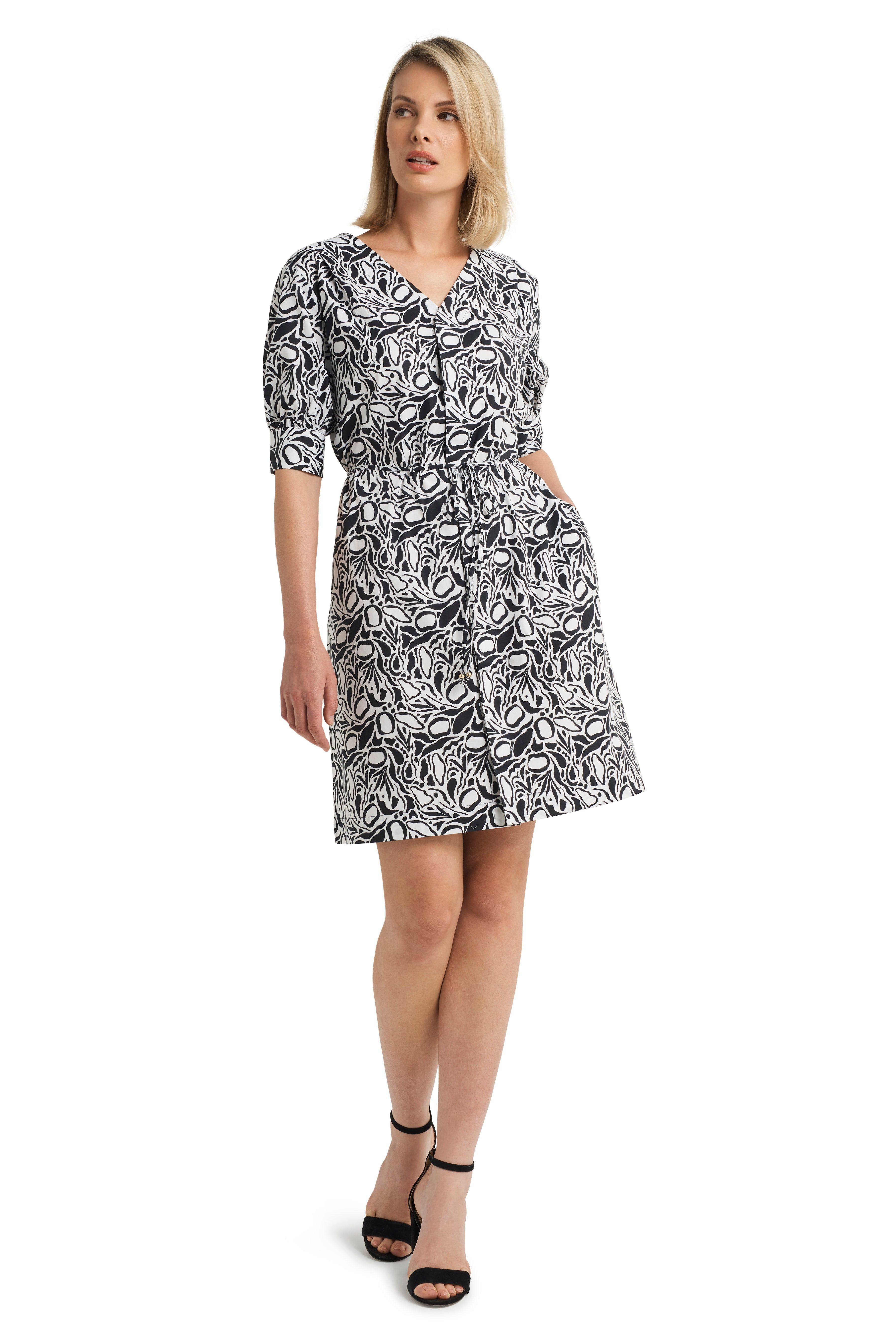 Banded Wrap Dress in Poplin sold by H by Halston