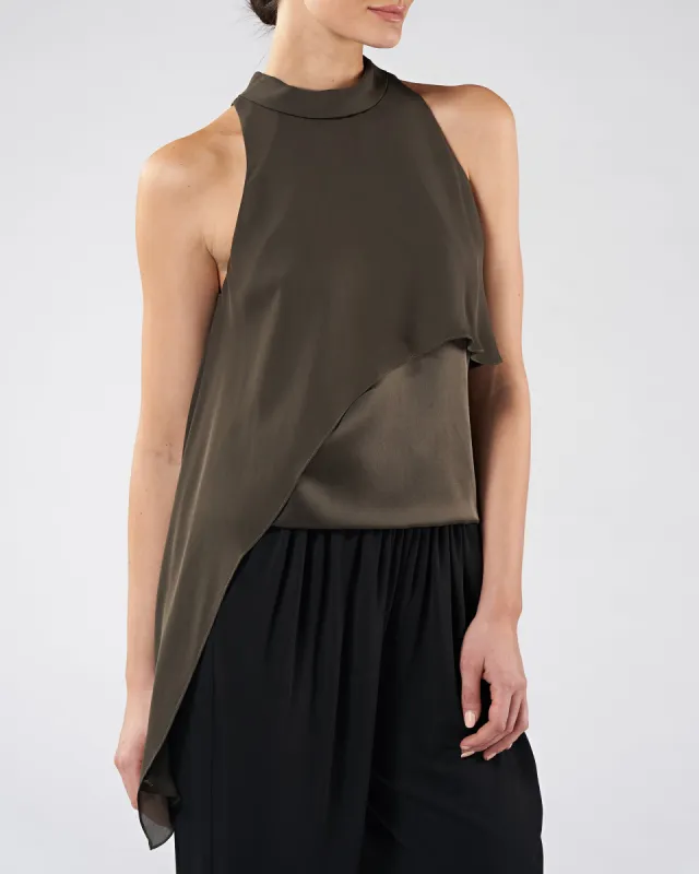Sasha Silk Drape Top sold by H by Halston