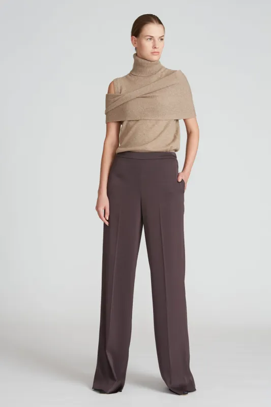 Aleah Crepe Back Satin Pant sold by H by Halston