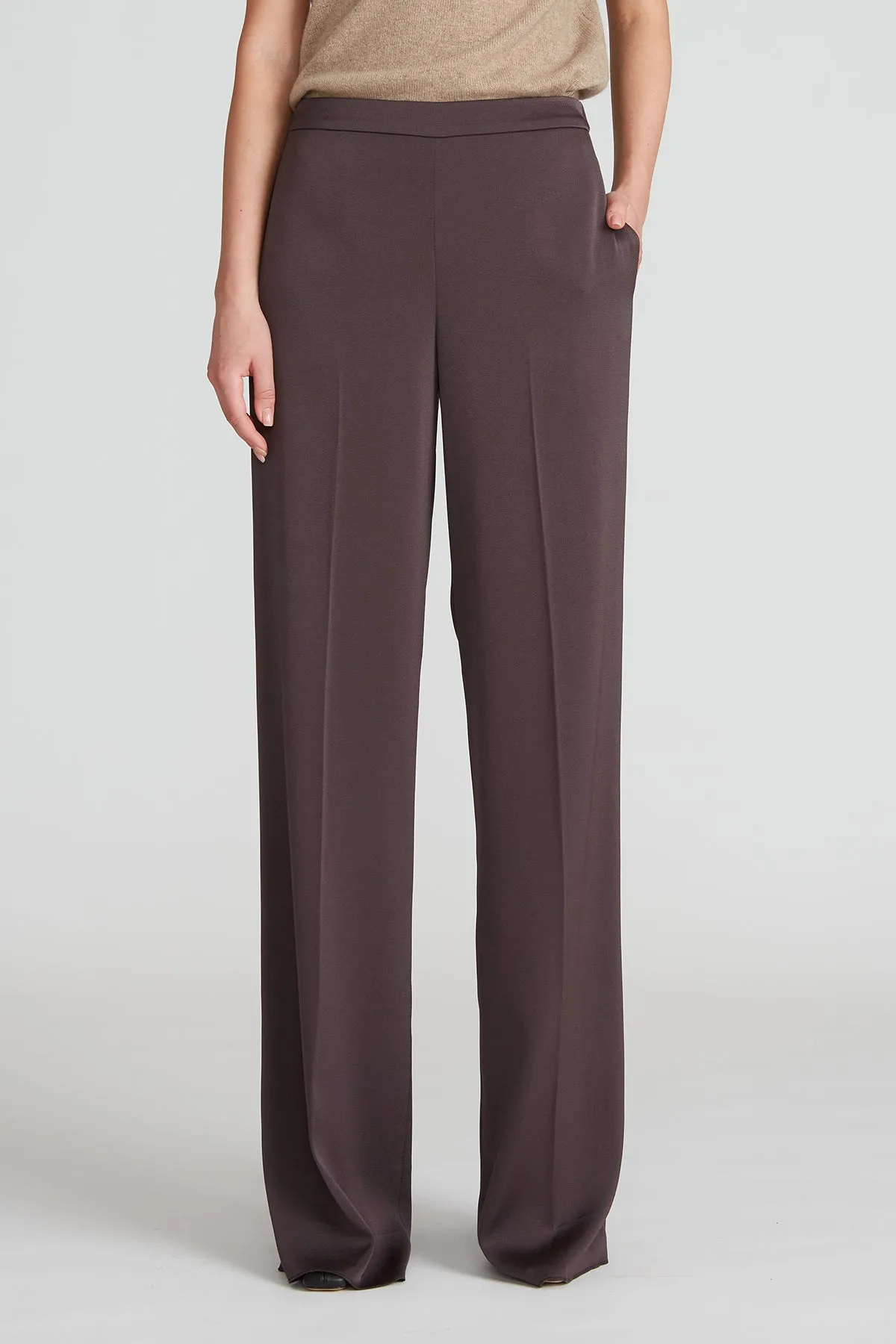 Aleah Crepe Back Satin Pant sold by H by Halston product image thumbnail 2