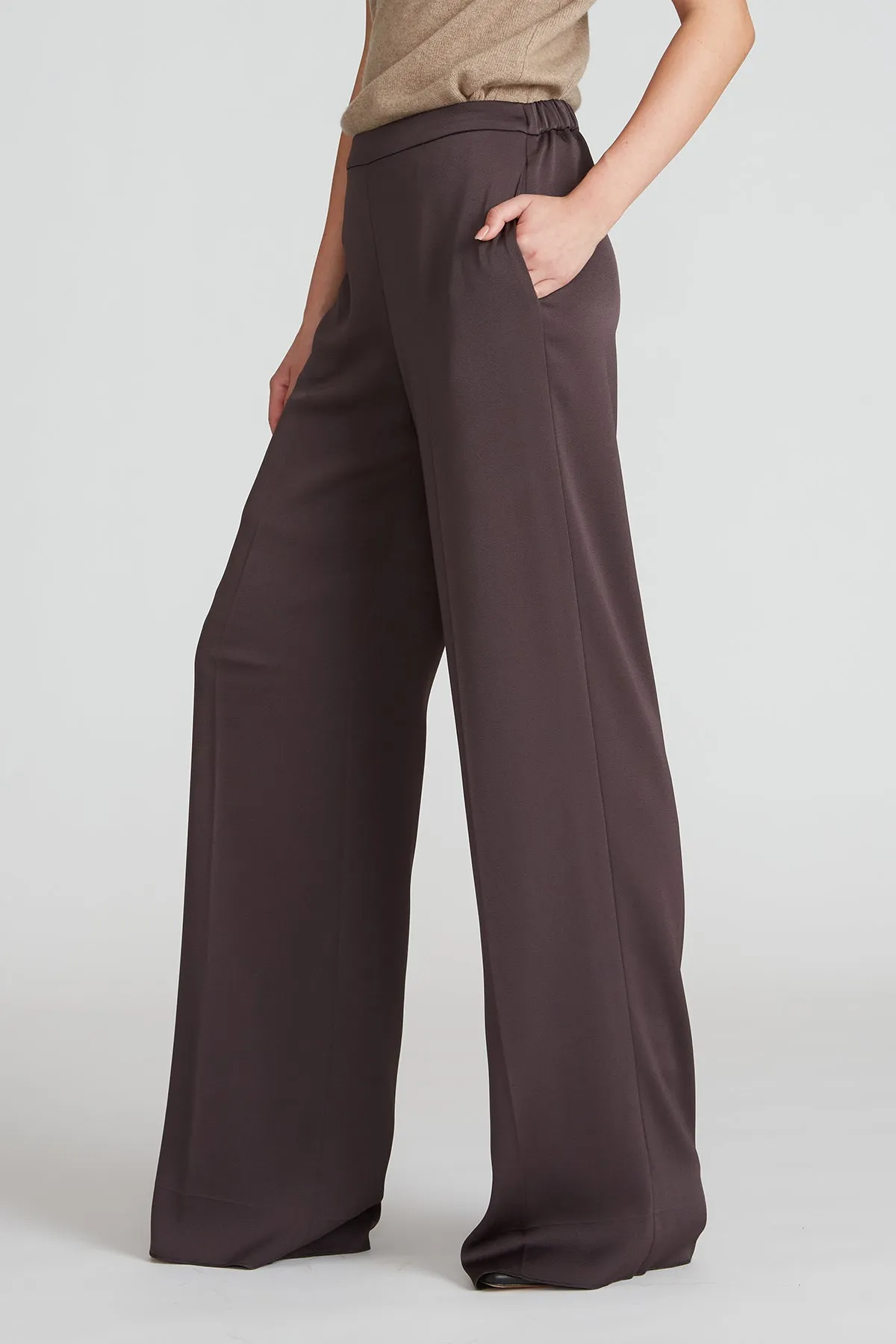 Aleah Crepe Back Satin Pant sold by H by Halston product image thumbnail 4