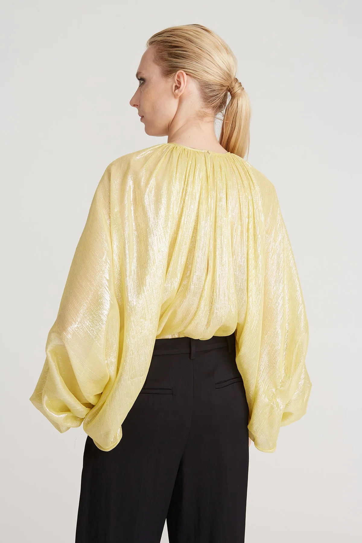 Violet Lurex Chiffon Bodysuit sold by H by Halston product image thumbnail 4