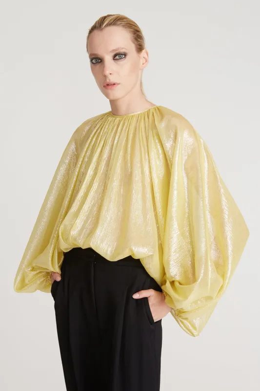 Violet Lurex Chiffon Bodysuit sold by H by Halston