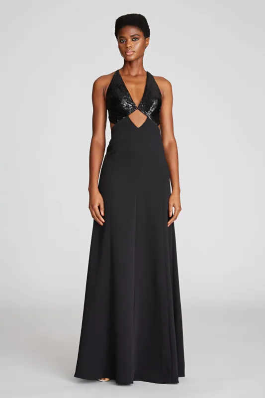 Macie Gown In Sequins/Crepe sold by H by Halston